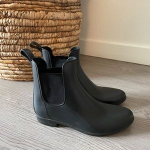 Black rubber boots